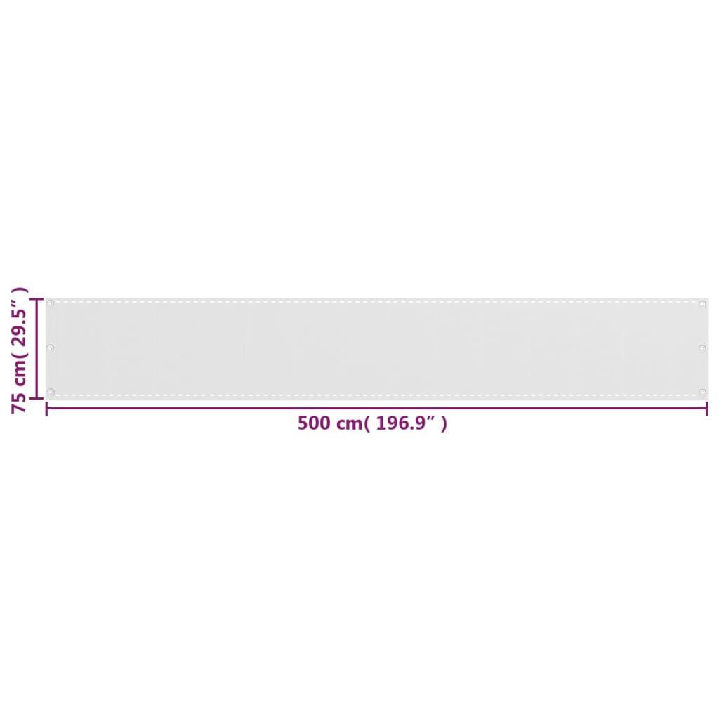 Vidaxl Toldo Para Balcón Hdpe Blanco 75x500 Cm_4