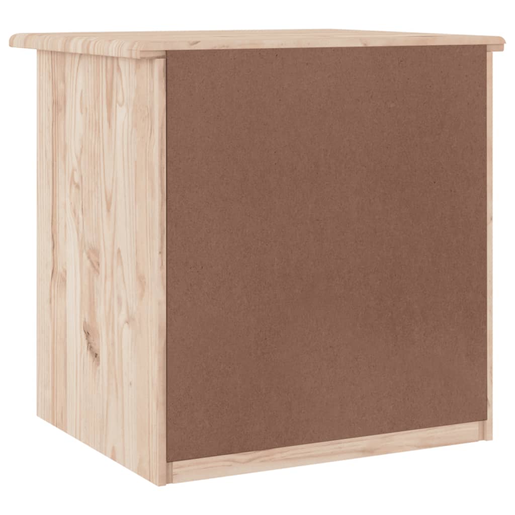 Mesita De Noche Alta Madera Maciza De Pino 41x35x41 Cm_4