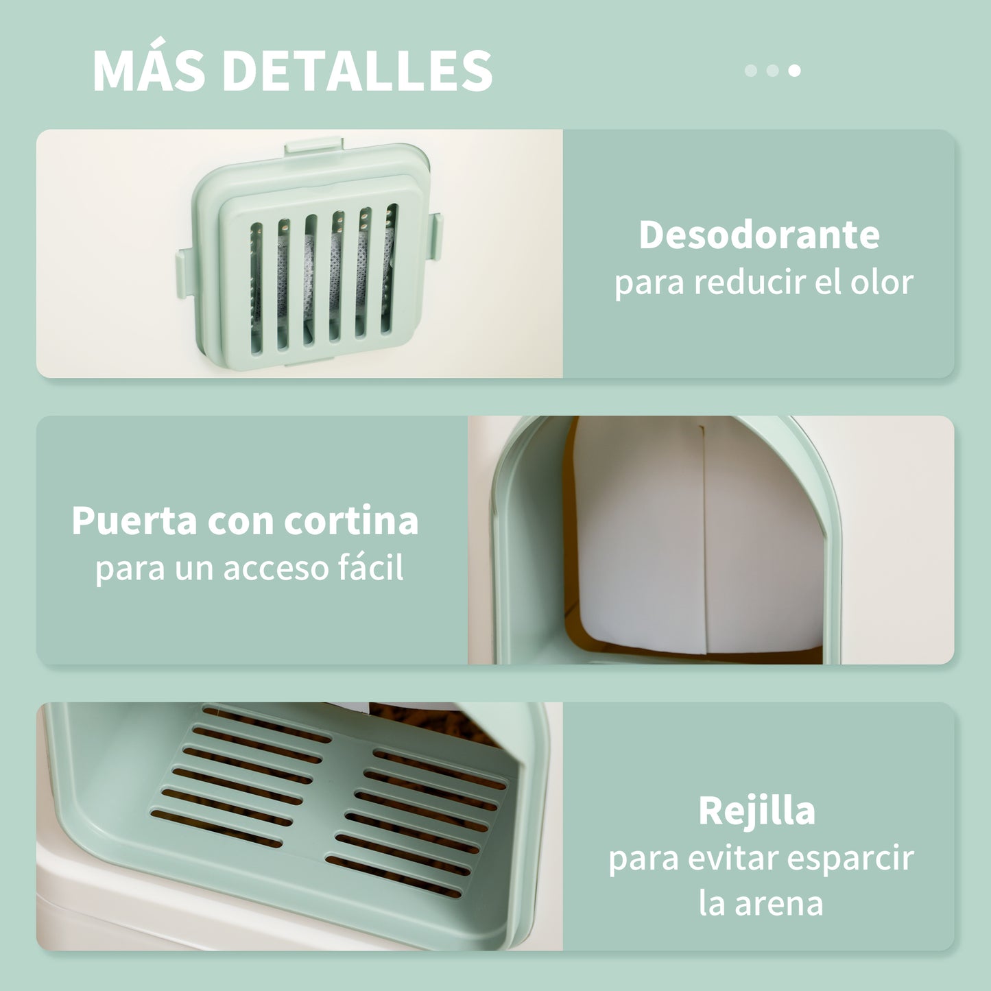 Pawhut Arenero Cerrado Para Gatos Con Bandeja Extraíble Pala 50x40x40 Cm Blanco_5