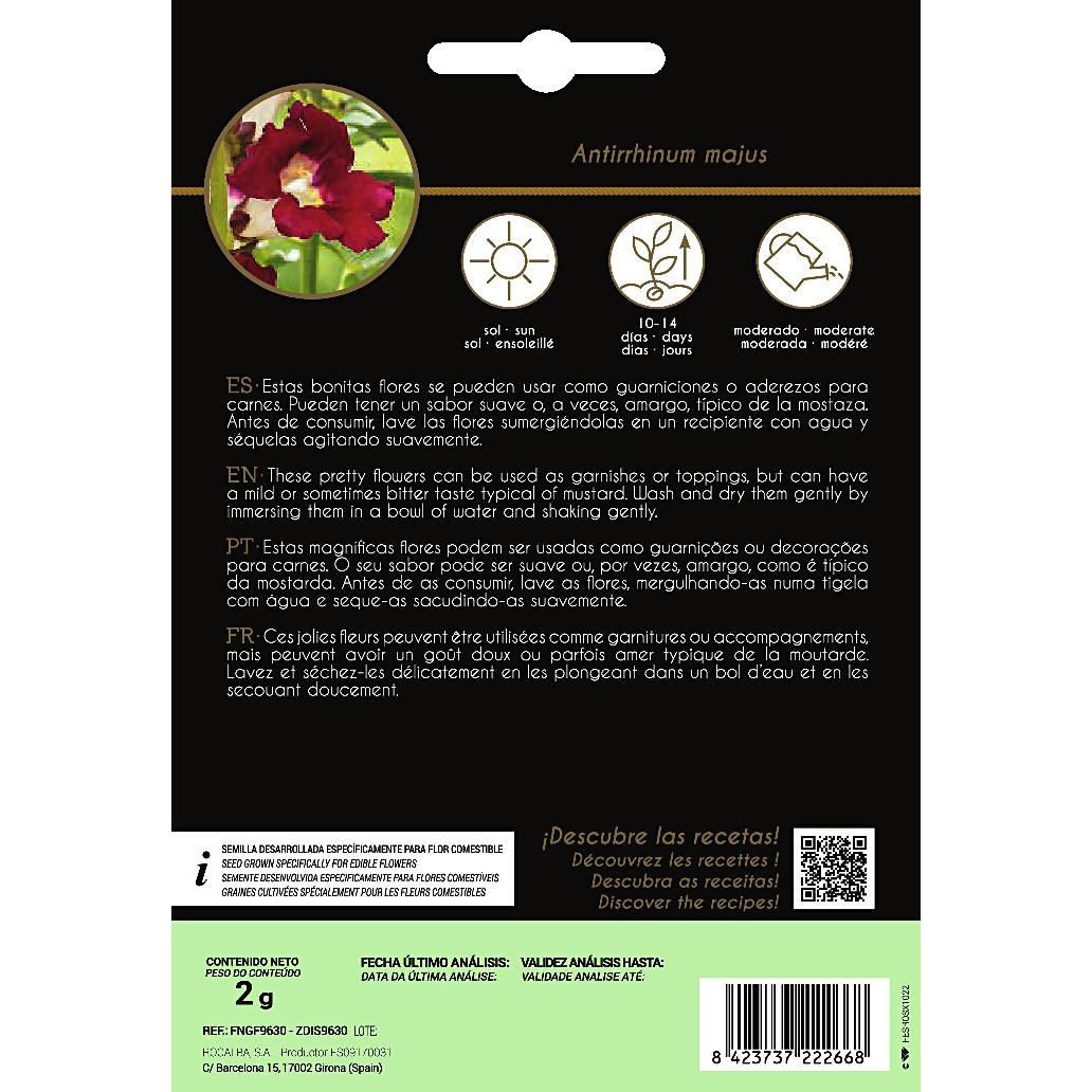 Semillas de flores comestibles de Antirrino Boca De Dragón Rocalba