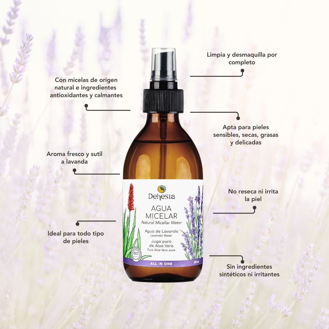 Agua Micelar Natural Bio | Limpiador Facial Y Desmaquillante Ojos 250ml_1
