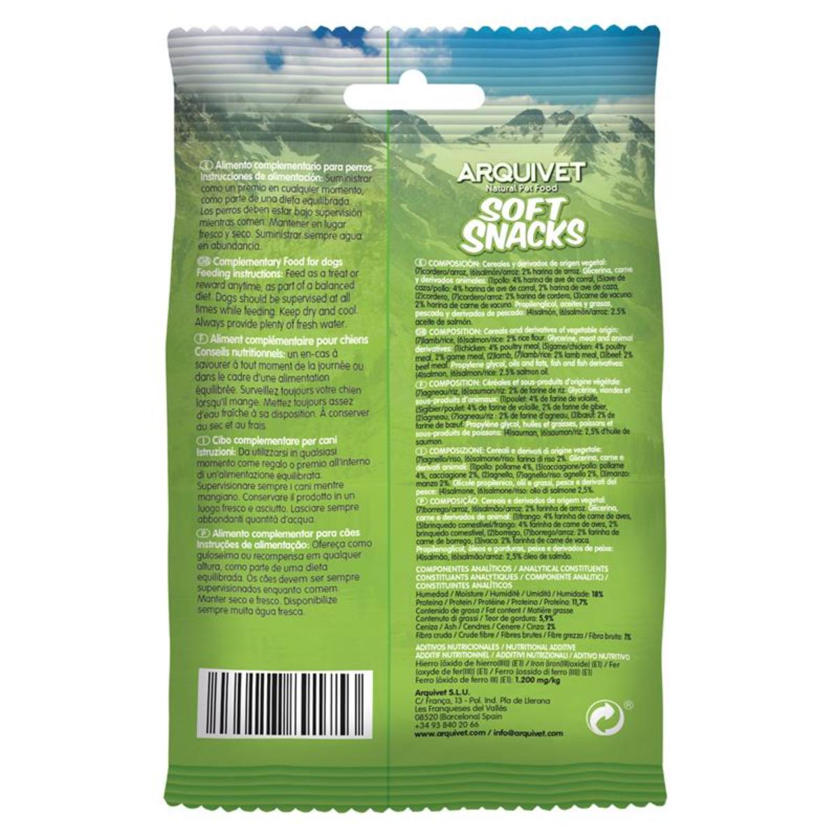 Snack natural para perros  Soft Snacks Huesitos salmón Arquivet