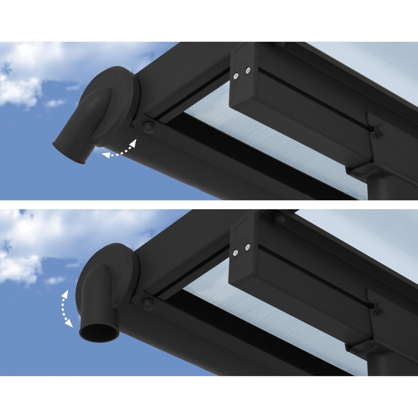 Pérgola adosada Olympia 980x294 gris