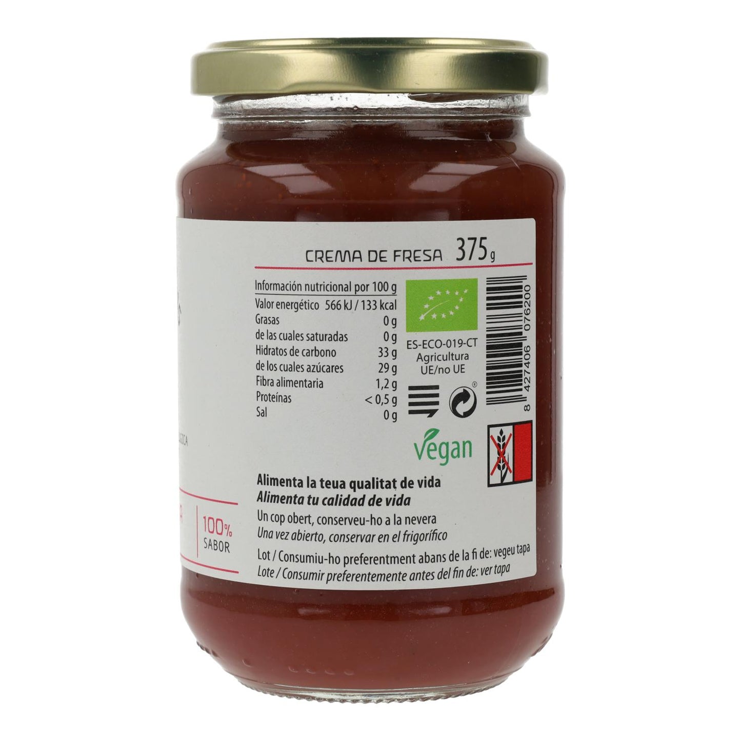 Mermelada fresa ECO Cal Valls, 375 g