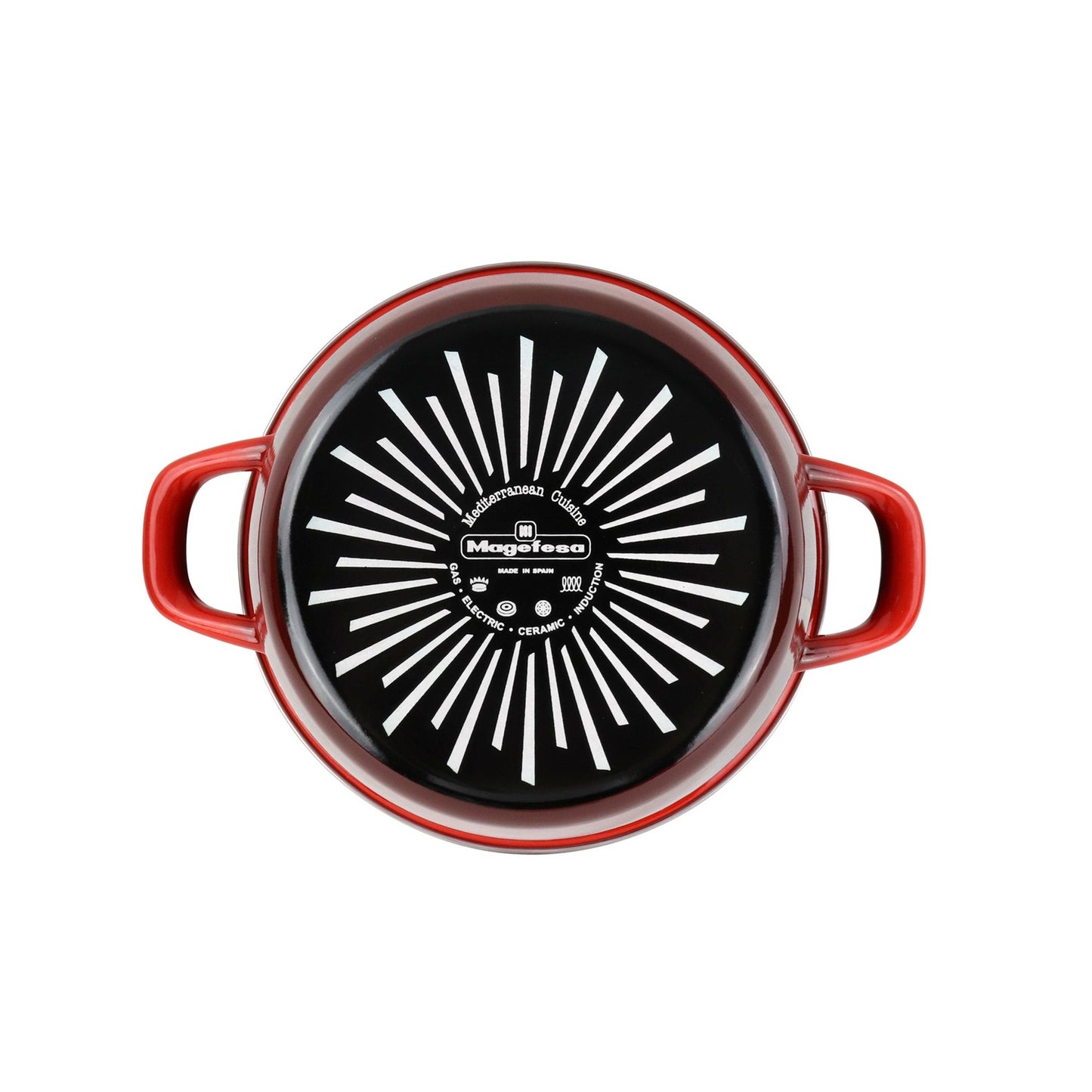 Olla 'sr' Ø20cm Con Tapa Vidrio Rojo Magefesa