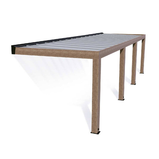 Pérgola adosada de madera de cedro Helsinki 300x990 cm Canopia