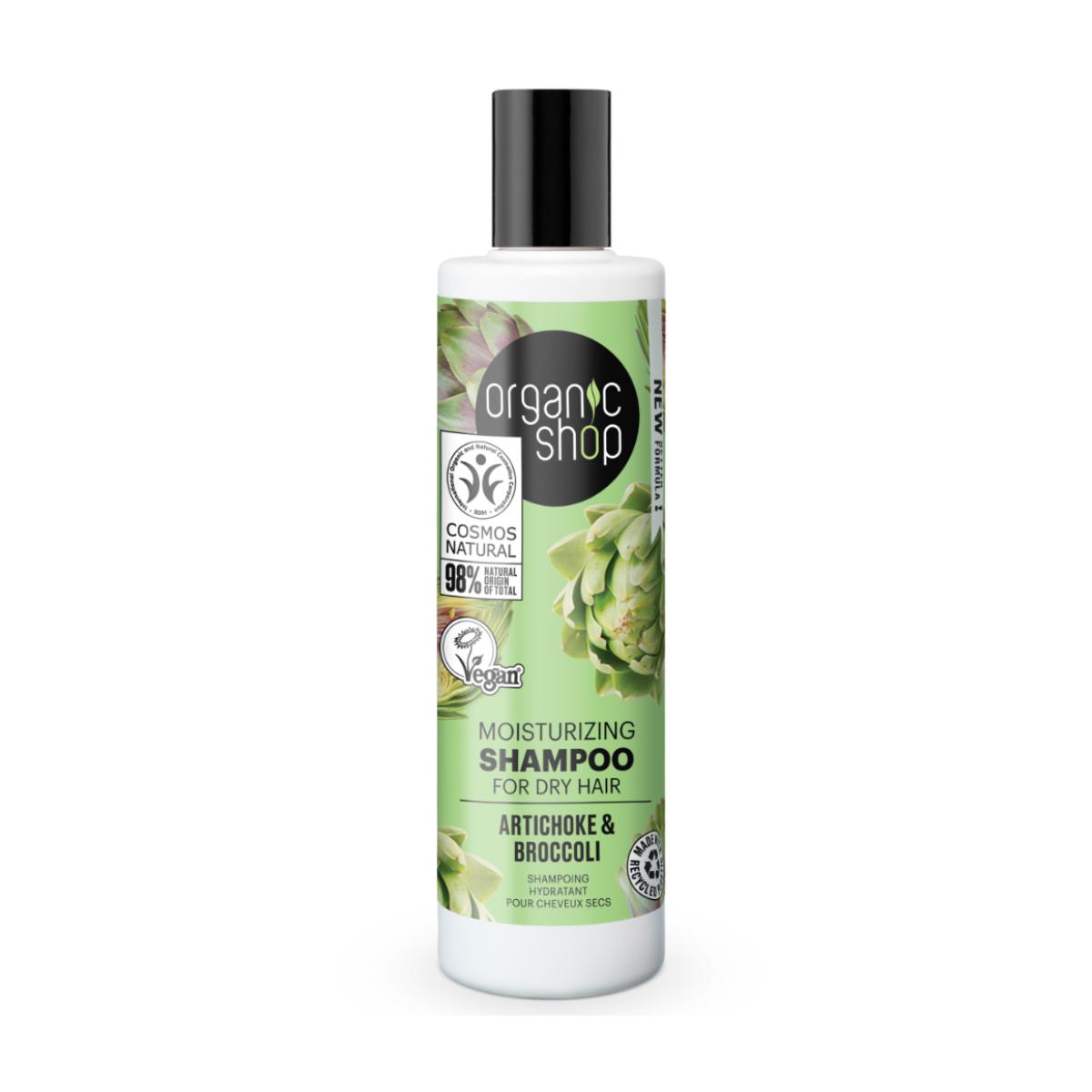 Champú hidratante para cabello seco alcachofa y brócoli, Organic Shop 280 ml