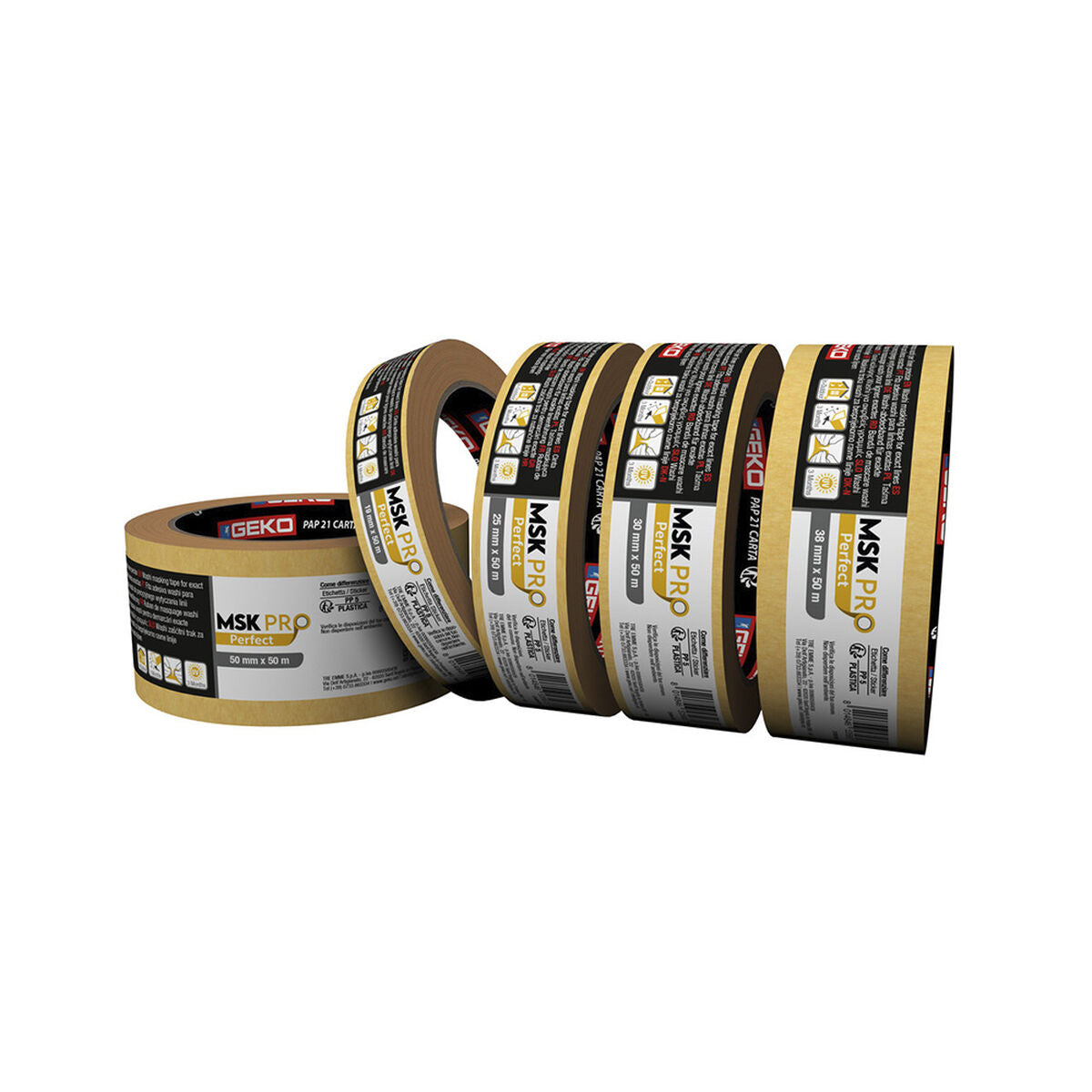 Cinta De Enmascarar Geko Msk Pro Perfect Acrílico Papel 19 Mm X 50 M / Vetonek_0