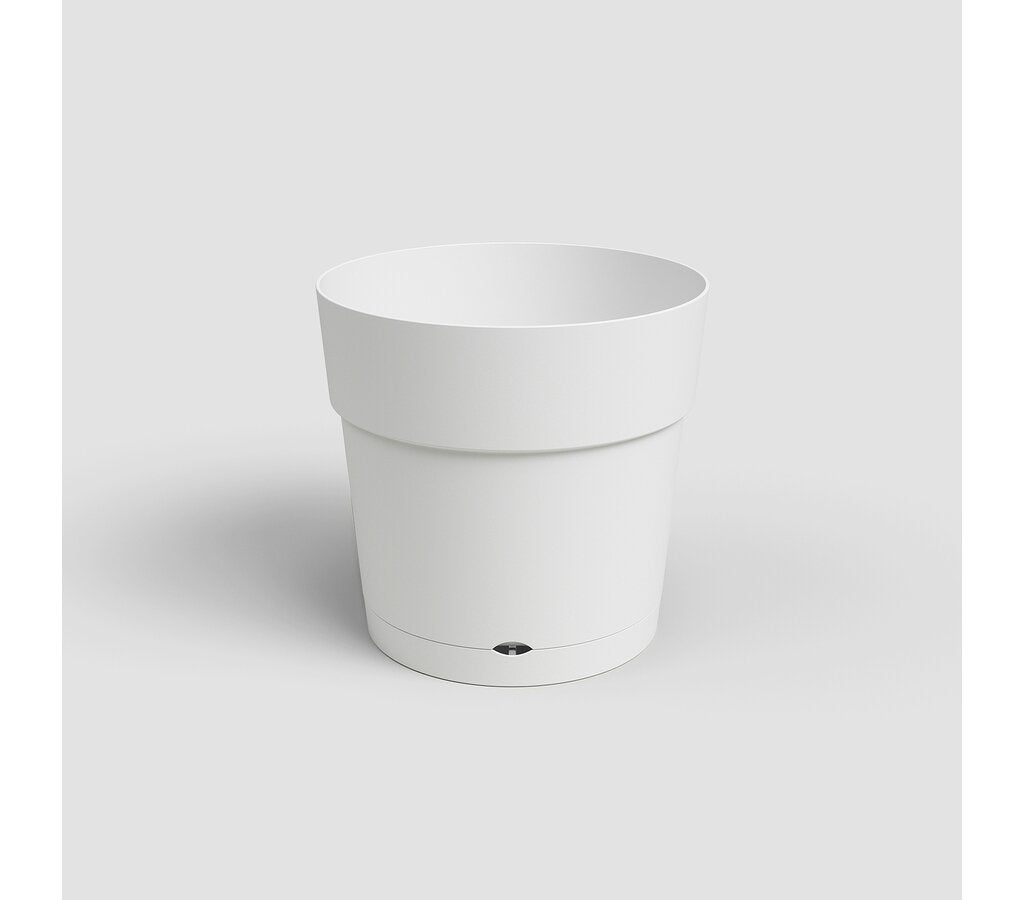 Artevasi Macetero Blanco Capri 35 Cm Con Reserva De Agua De Plástico Reciclado