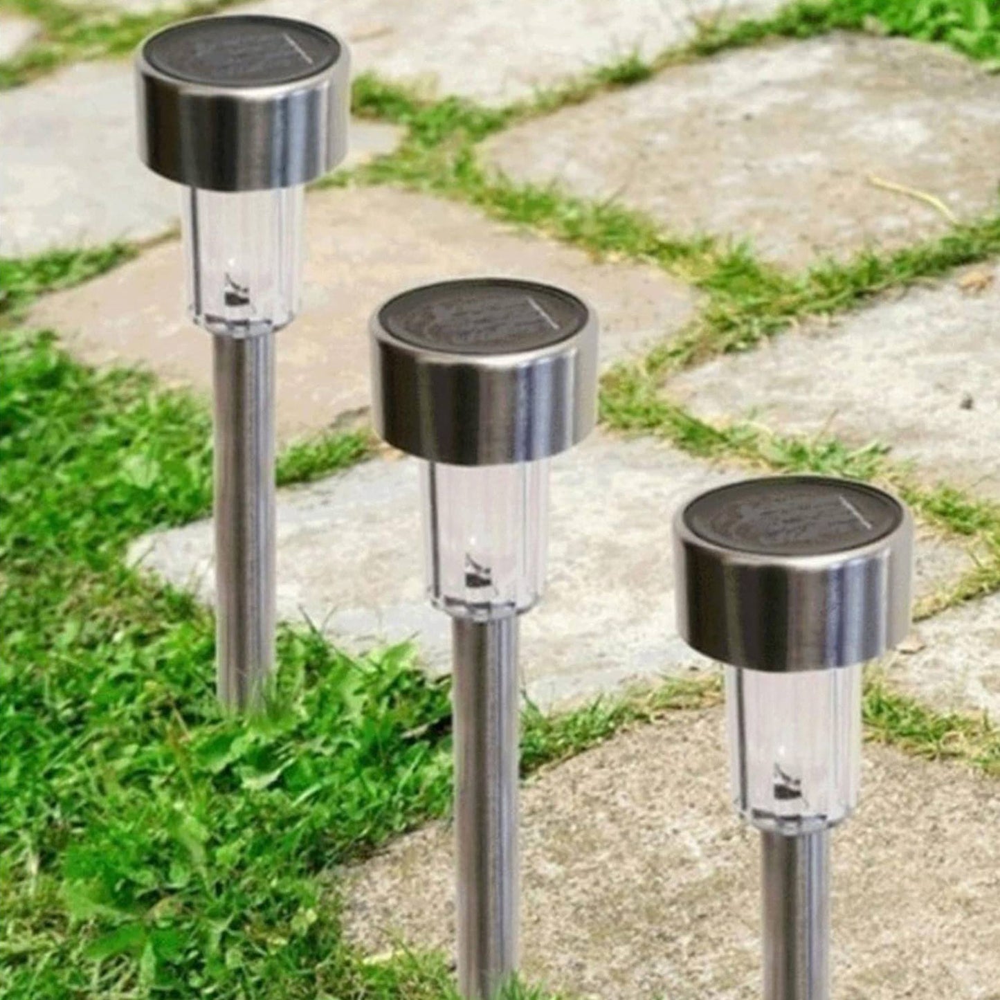 Well Home Juego De 7 Luces Solares Ø4,6cm En Acero Inoxidable