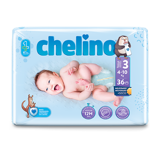 CHELINO PAÑAL T3 Tumbado (4-10Kg) 36 uds