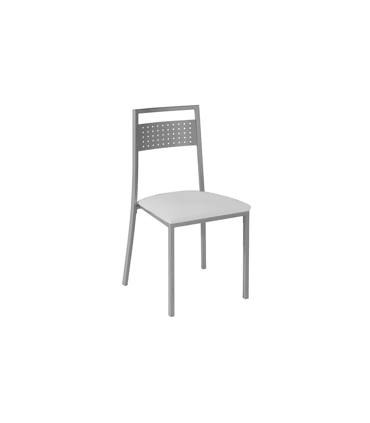 Pack De 4 Sillas Tapizado En Polipiel Blanco, 86 Cm(alto)44 Cm(ancho)48 Cm(largo)_0