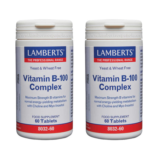 Pack 2x Complejo de Vitamina B-100, Lamberts, 60 tabletas