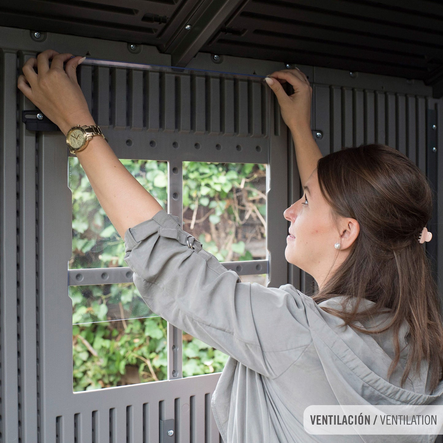 Lifetime Caseta De Jardín 5,9 M² Con Suelo, Ventanas Y Estanterías_4