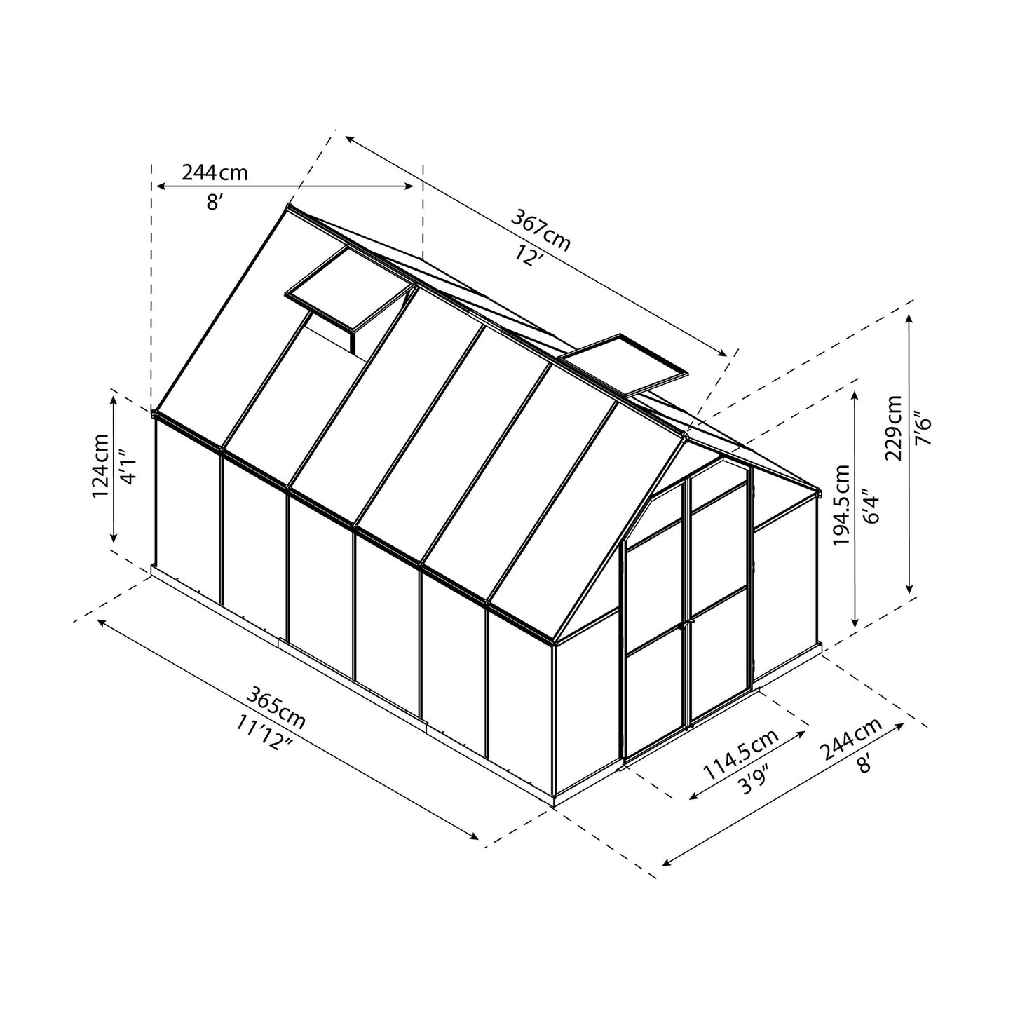 Invernadero Essence Doble Capa 367x244x229 cm