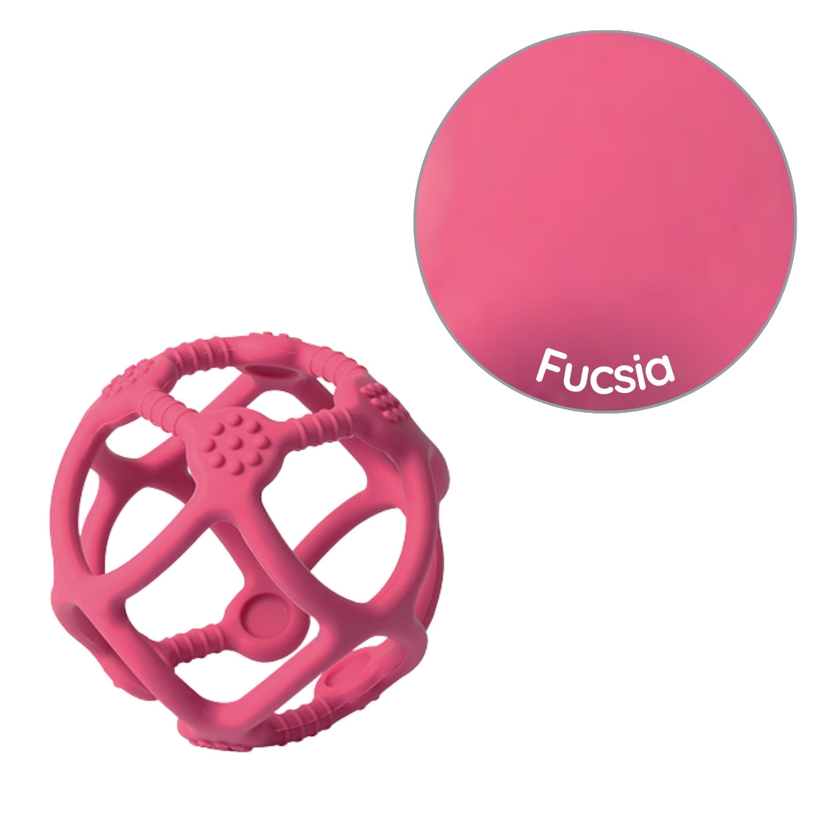 Mordedor De Silicona Pelota Ergonomica Fuscia
