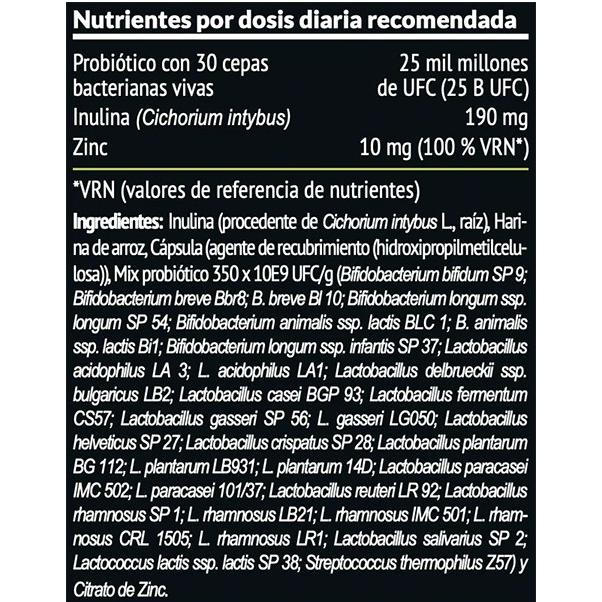 Probull probiótico de 30 cepas Paleobull 60 cápsulas