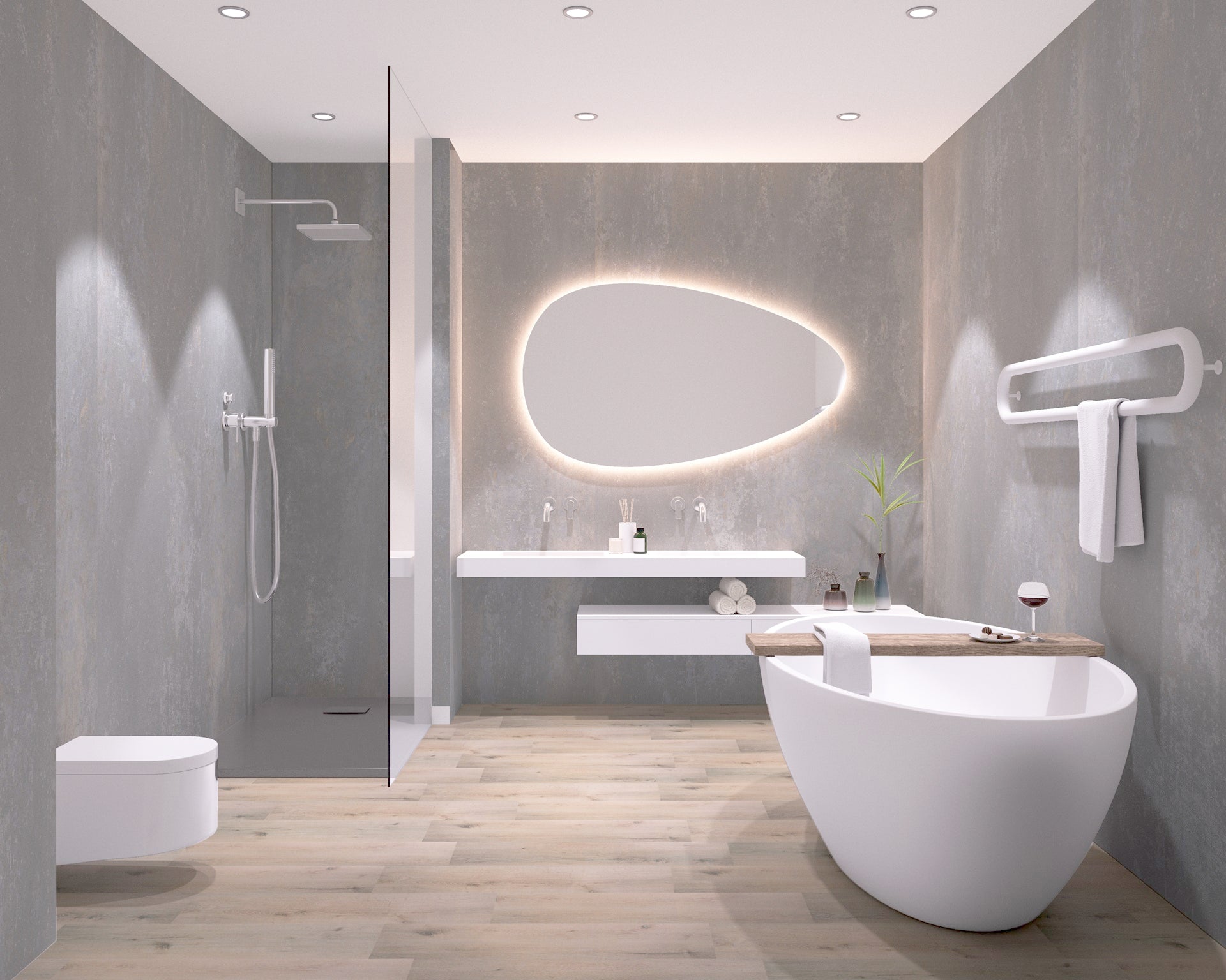 Aqua-step- All In One - Paneles De Pared A Prueba De Agua Y Panel De Sueloe  - Brighton - 6 Paneles (2,34m²)