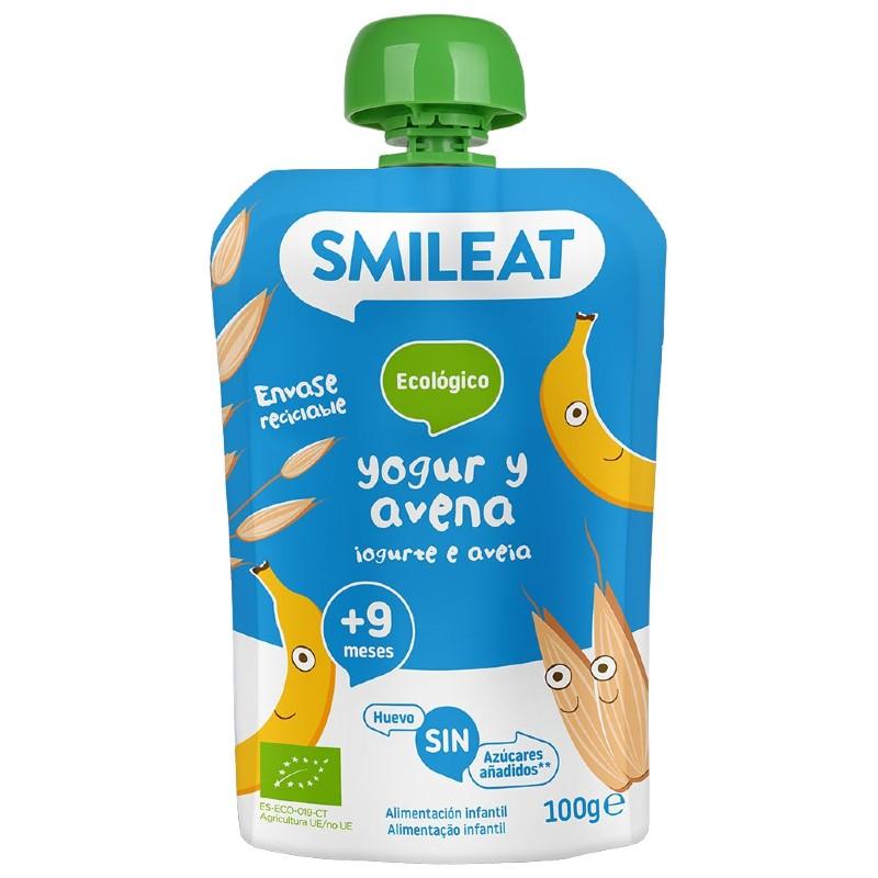 Pack 10 uds Pouches Yogur y Avena ECO Smileat 100g