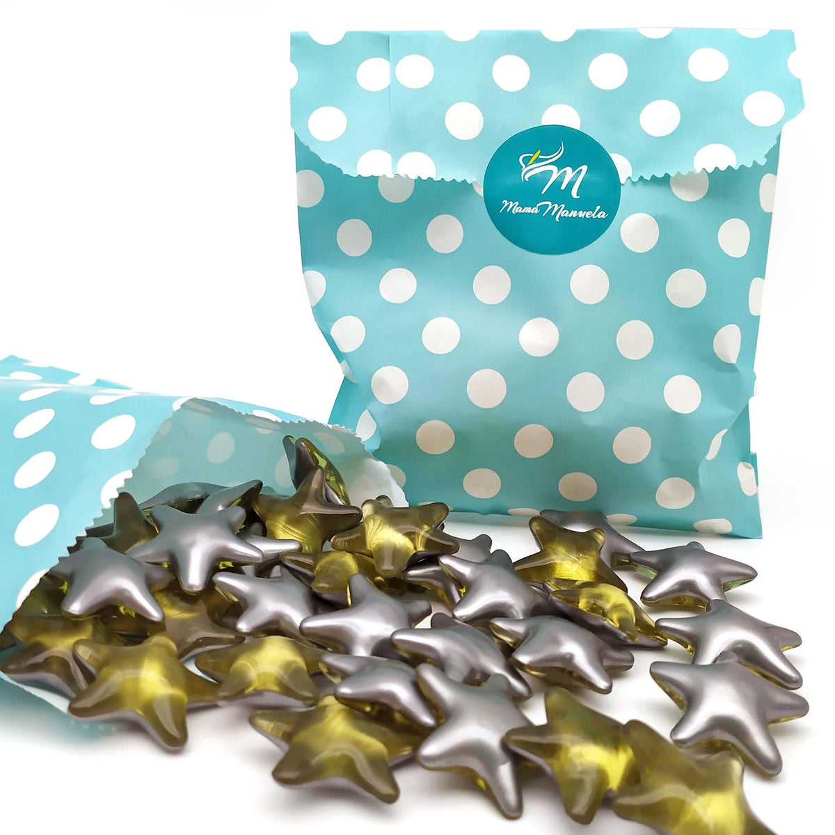Pack 40 Perlas De Baño Aromatizada En Forma De Estrella - Con Aceite De Soja - Hidratante Y Aromática - Aroma Manzana_5