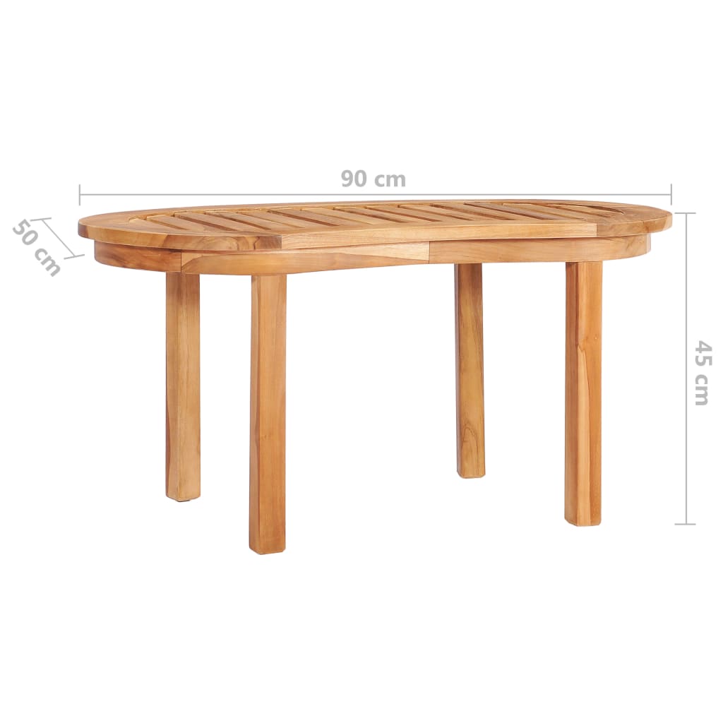 Mesa De Centro De Madera Maciza De Teca 90x50x45 Cm_4