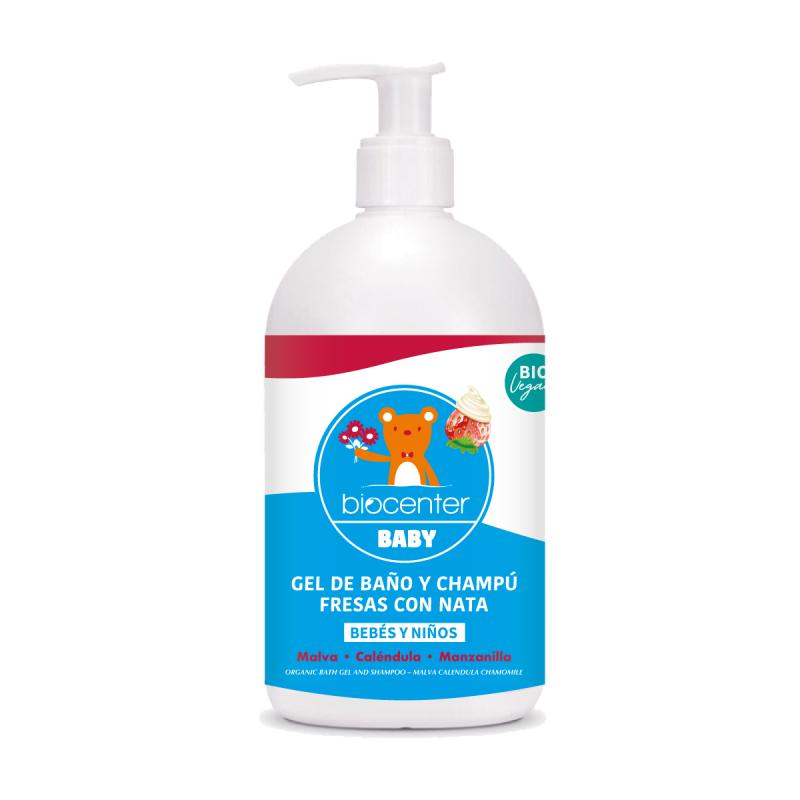 Gel de baño y champú Fresas con Nata Biocenter 500 ml
