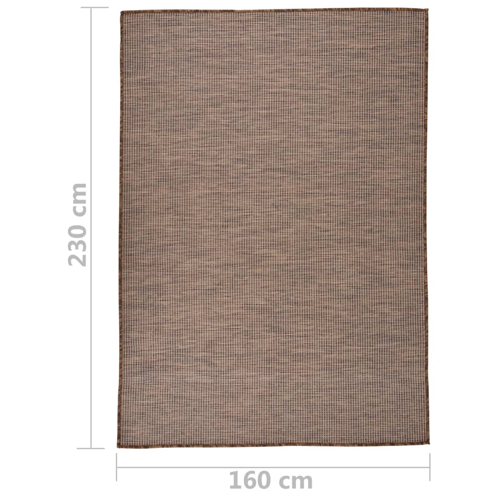 Alfombra De Exterior De Tejido Plano Marrón 160x230 Cm_5