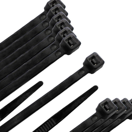 Brida Nylon 100%. Color Negro 7,5 X 450 Mm. Bolsa 100 Unidades. Abrazadera Plastico, Organizador Cables, Alta Resistencia