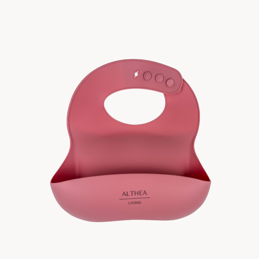 Baberos Impermeables - 2 Piezas - Beige / Rosa Profundo.