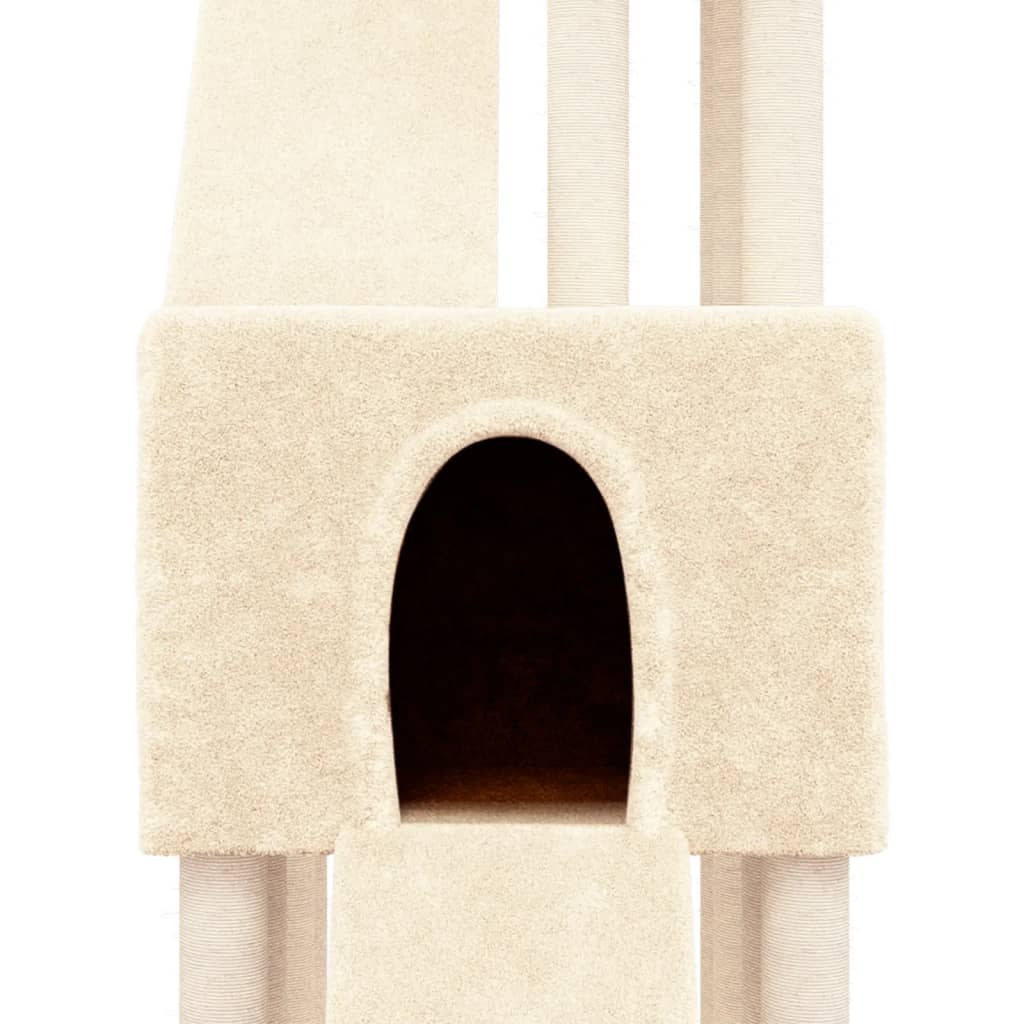 Rascador Para Gatos Con Postes De Sisal Crema 190 Cm_5
