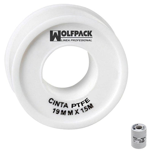 Cinta Ptfe Wolfpack 19 Mm. X 50 M. Grueso. (paquete De 5 Rollos)