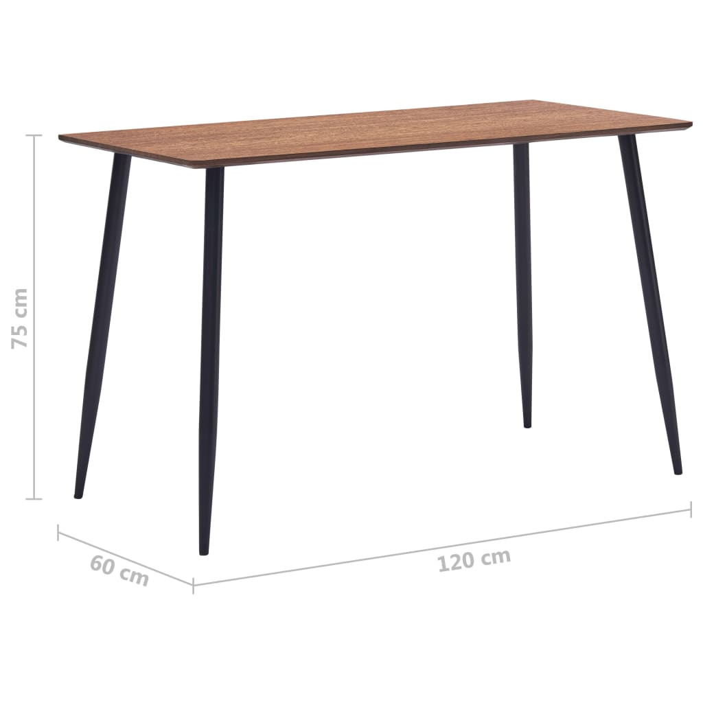 Mesa De Comedor De Mdf Marrón 120x60x75 Cm_4