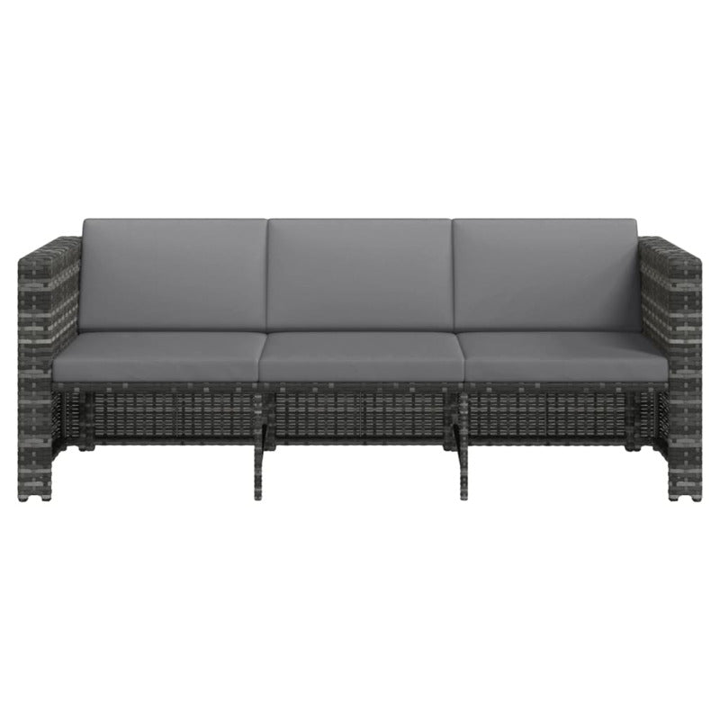 Vidaxl Set De Muebles De Jardín 4 Pzas Y Cojines Ratán Sintético Gris_5