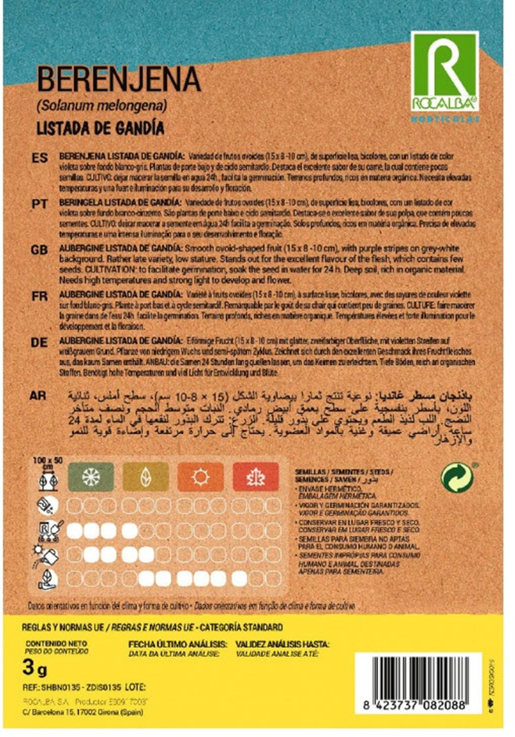 Semillas Berenjena Listada De Gandía 3g_1