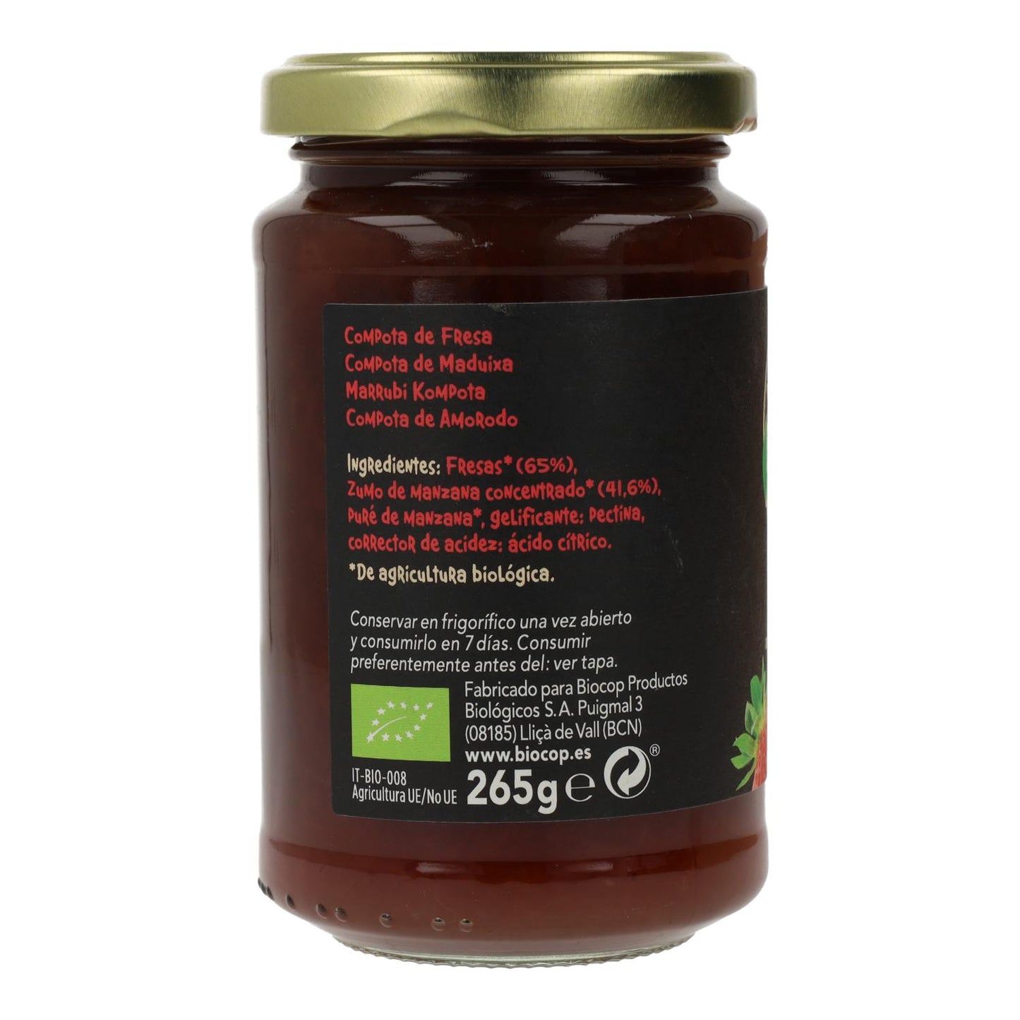 Compota de Fresa BIO Biocop 265g