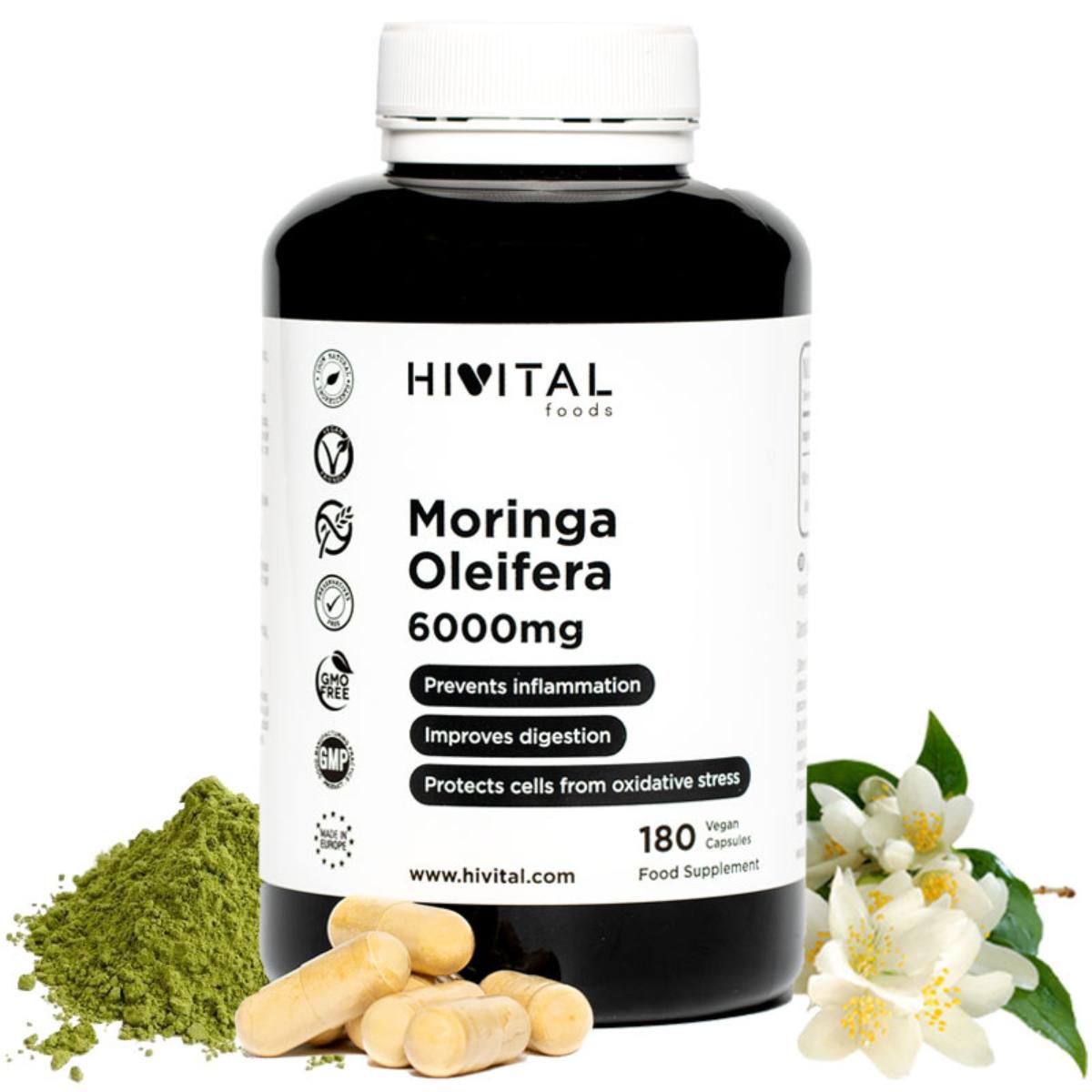 Moringa oleifera 6000 mg 180 cápsulas veganas Hivital