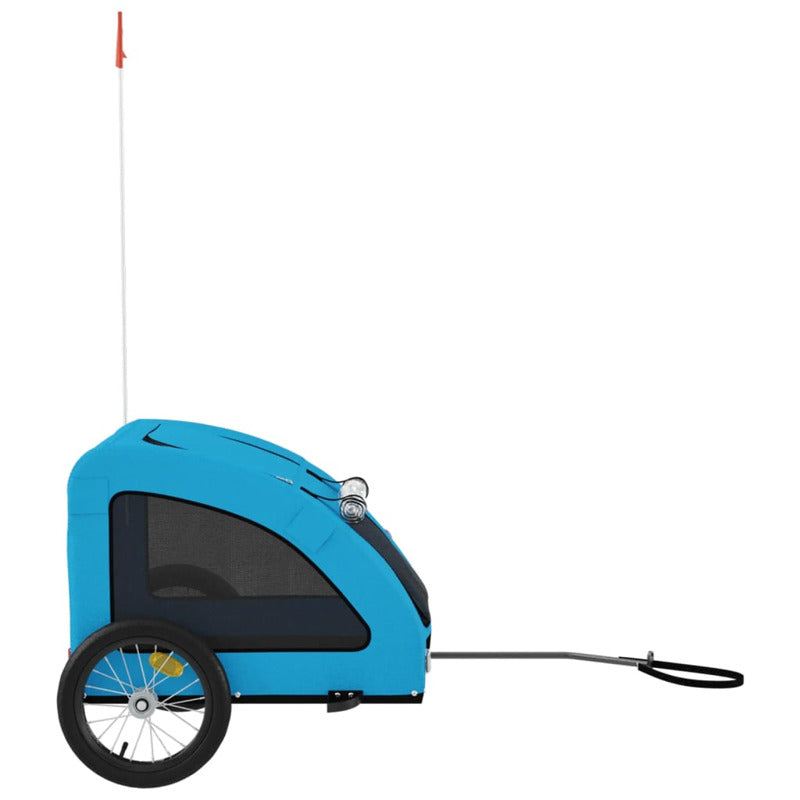Vidaxl Remolque De Bicicleta Mascotas Hierro Tela Oxford Azul_5