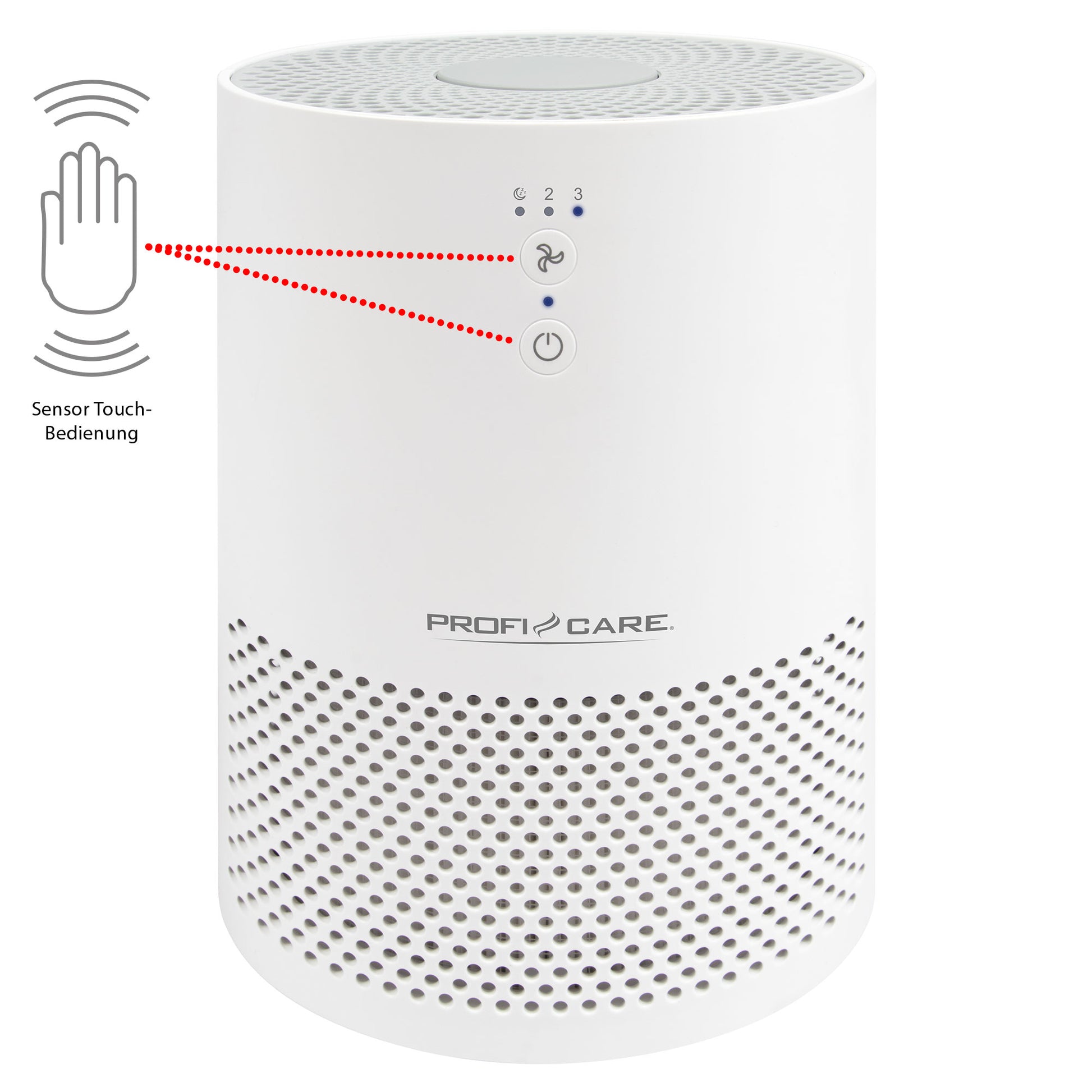 Purificador Aire Iónico, Filtro Hepa, Sistema 2 Filtros, 3 Niveles Potencia-iluminación Ambiental Proficare Lr 3075 Blanco