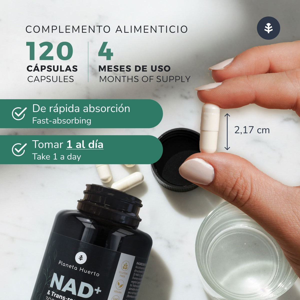 NAD+ Transresveratrol Planeta Huerto 120 cápsulas