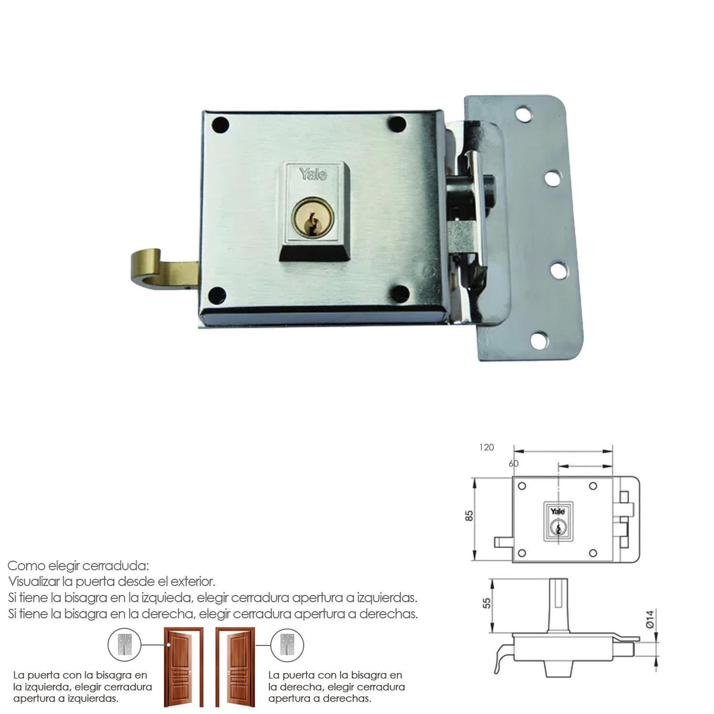Cerradura Yale 6-12-hn/ Derecha_1