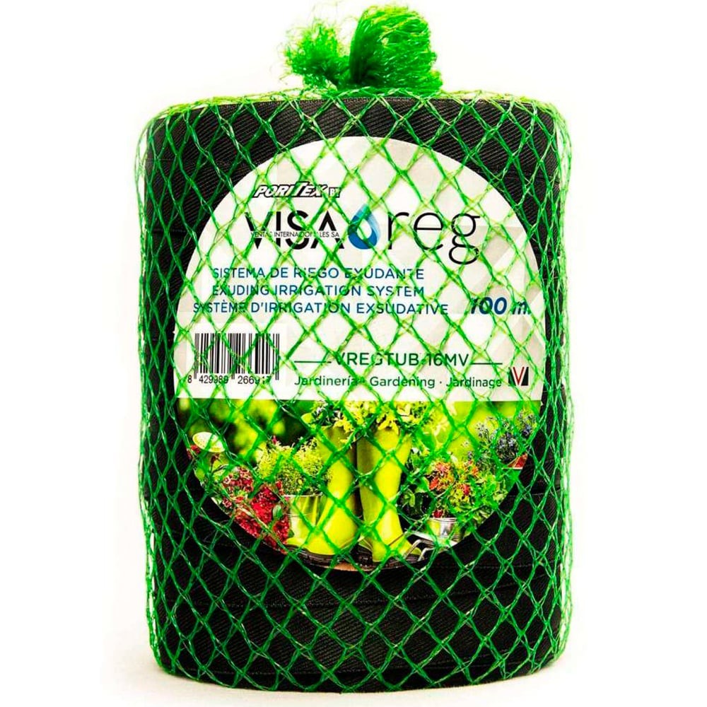 Tubería Textil Exudante Malla Verde Especial Jardinería - 100m