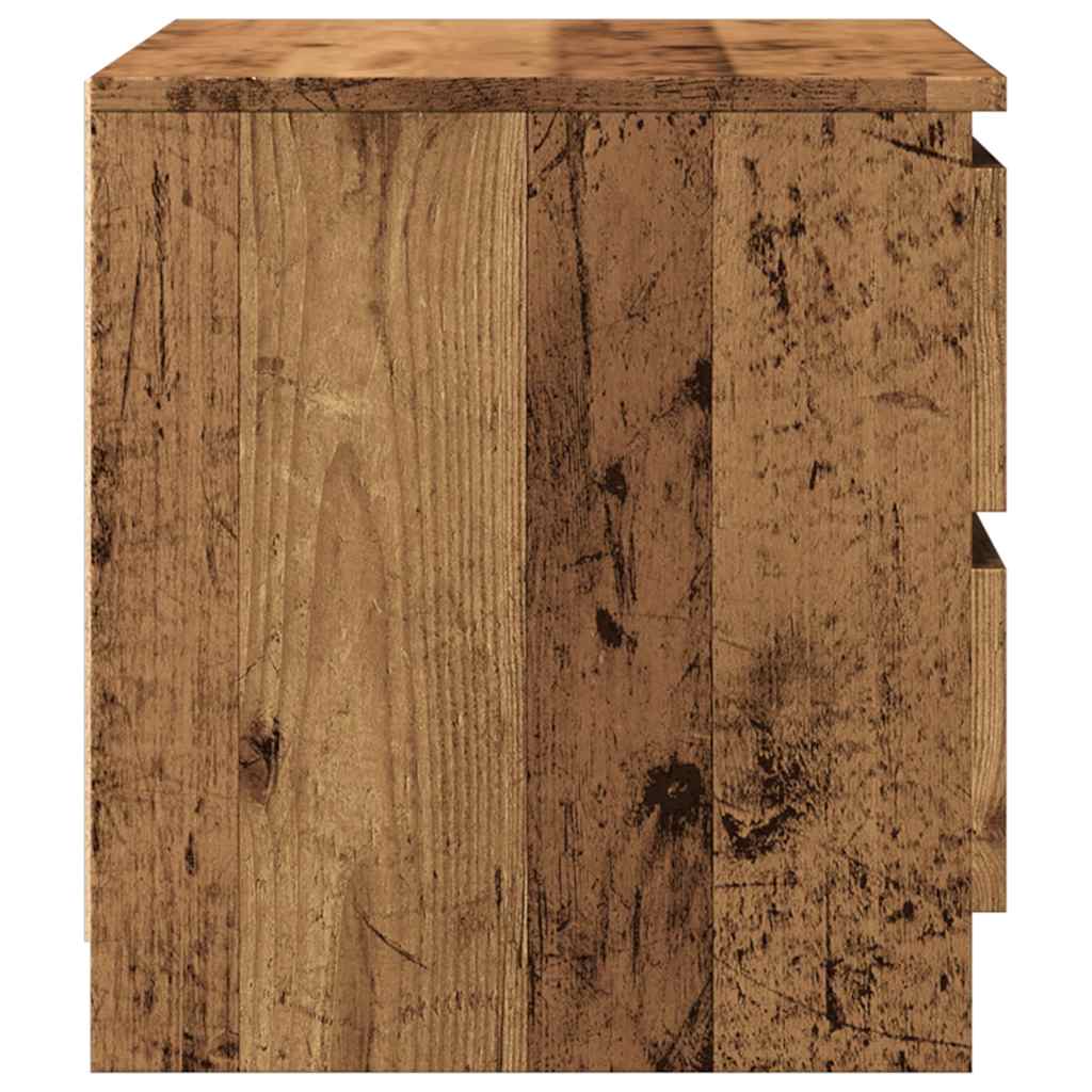Mesita De Noche Madera De Ingeniería Envejecida 50x40x43.5 Cm_4