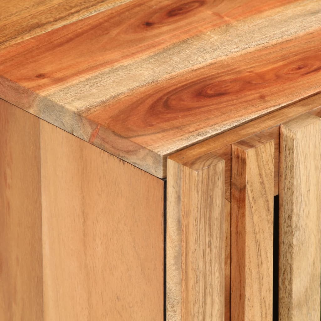 Mesita De Noche De Madera Maciza De Acacia 40x34x46 Cm_4