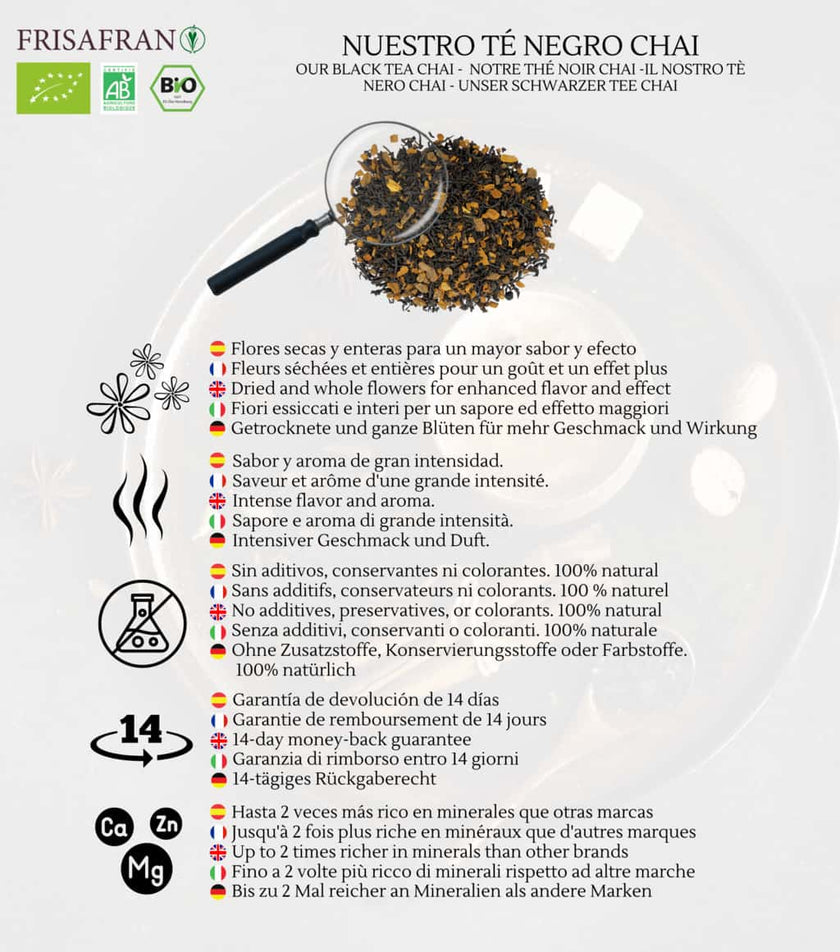 Té Negro Chai Ecológico Granel | Calidad | Frisafran