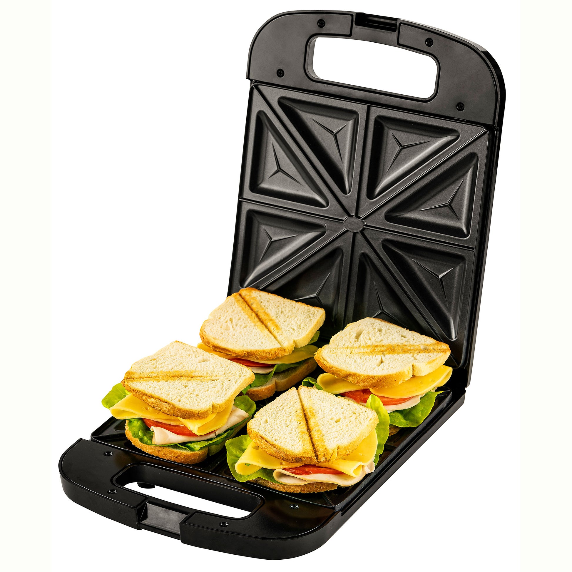 Sandwichera, 4 Sandwiches, Placas Antiadherentes, Tostado Perfecto, Acero Inoxidable, Compacta Adler Ad3055 2000w
