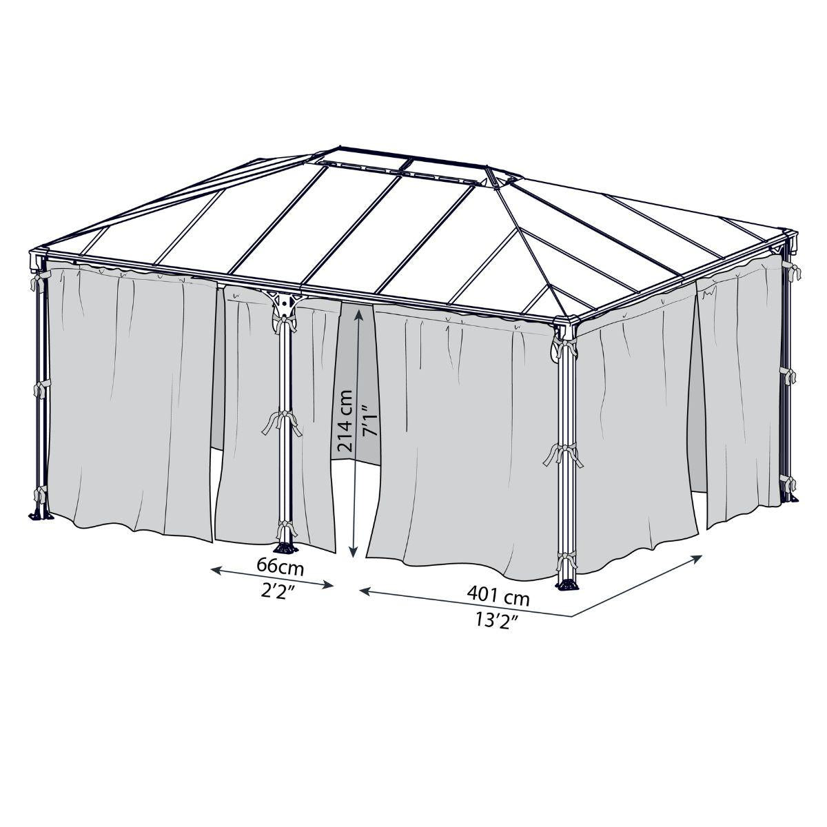 Set Cortinas para gazebo cenador Martinique 5000 + Milano 4300 Canopia by Palram