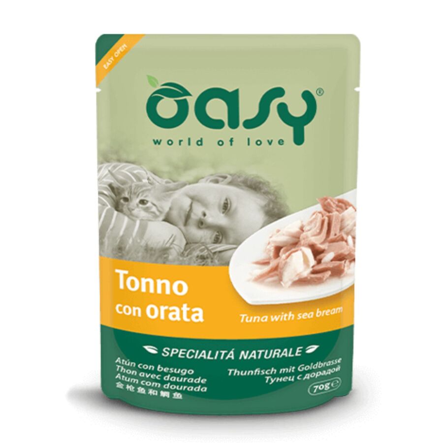 Comida Oasy Para Gato En Jelly Pouch 70g Atun Y Dorada_0