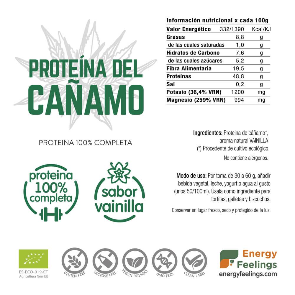 Pack 2x Proteína de cáñamo vainilla Energy feelings 1 kg