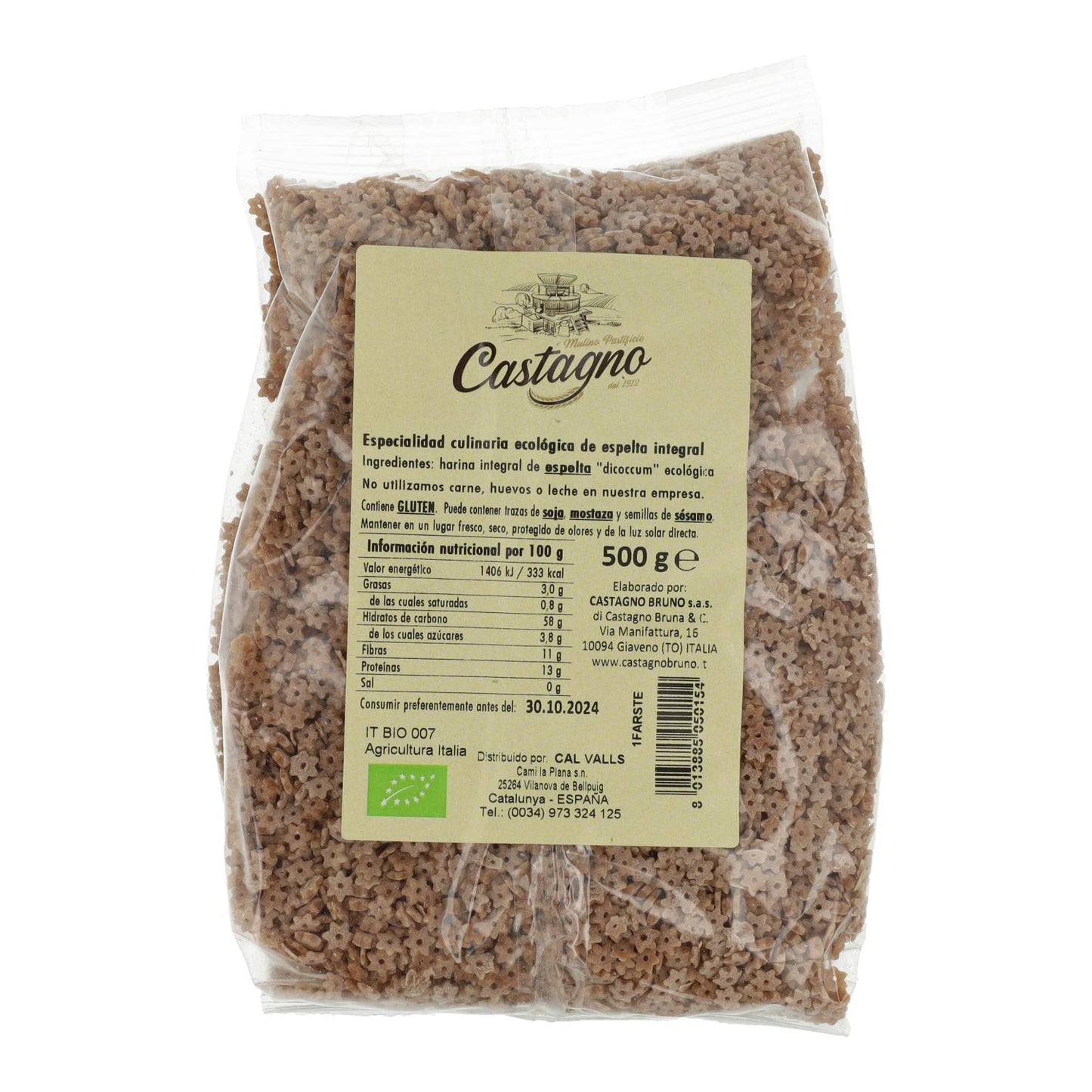Estrellitas Espelta Integral DICOCCUM ECO Castagno 500 g