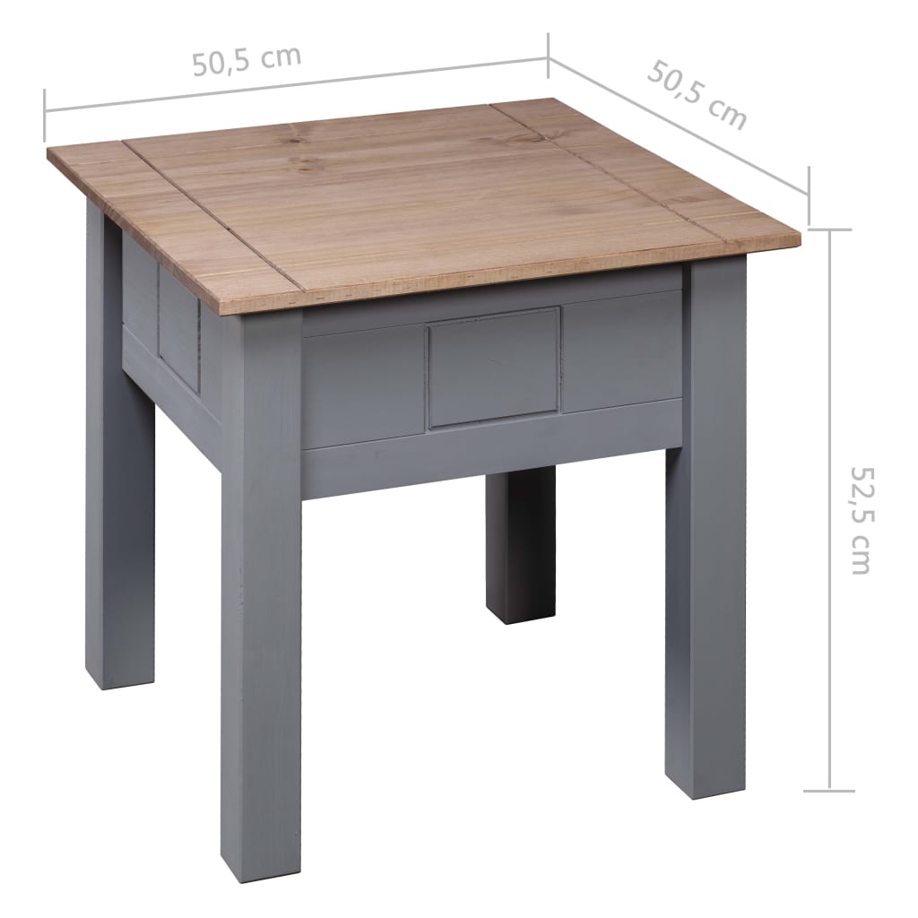 Mesita De Noche Madera Pino Estilo Panamá Gris 50,5x50,5x52,5cm_4